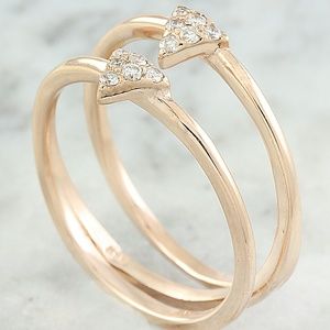 0.12 Carat Diamond 14K  Rose Gold Ring